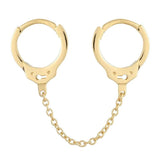 Silver Double Hoop Earrings For Women Piercing Tassel Chain Handcuffs Earring