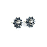 925 Silver Skeleton Earrings Sunflower Shape Gothic Punk Style