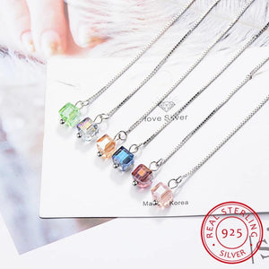 Sterling Silver Cube Drop Earrings for Women