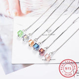 Sterling Silver Cube Drop Earrings for Women