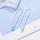 Sterling Silver Cube Drop Earrings for Women