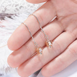 Sterling Silver Cube Drop Earrings for Women