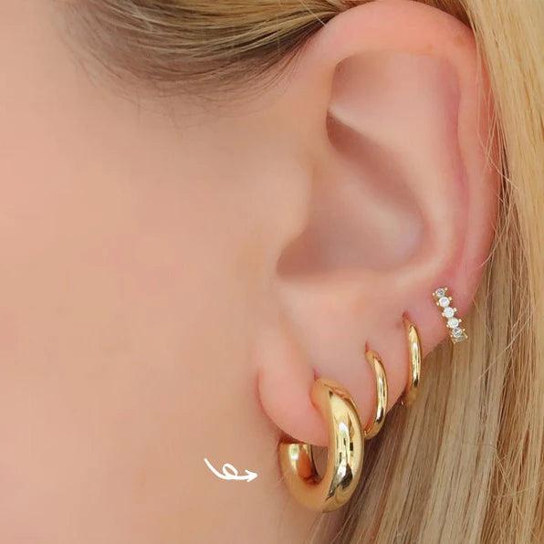 925 Silver Small Hoop Earring 20mm Thickness