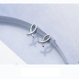 925 Sterling Silver Fish Stud Earrings Gift For Women Girls Kids