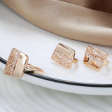 Rose Gold Drop Earrings with Zircon Bridal Jewelry