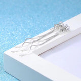 925 Silver Tassel Earrings CZ Brincos Long S-E173