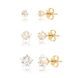 925 Silver Crystal Star Stud Earring Set for Women