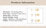 925 Silver Crystal Star Stud Earring Set for Women