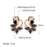 Geometric Flower Zircon Dangle Earrings - Natural Zircon Statement Jewelry