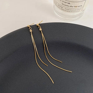 925 Sterling Silver Stud Long Line Earrings Charm Women Fine Jewelry