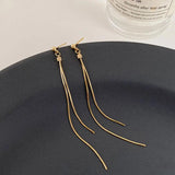 925 Sterling Silver Stud Long Line Earrings Charm Women Fine Jewelry