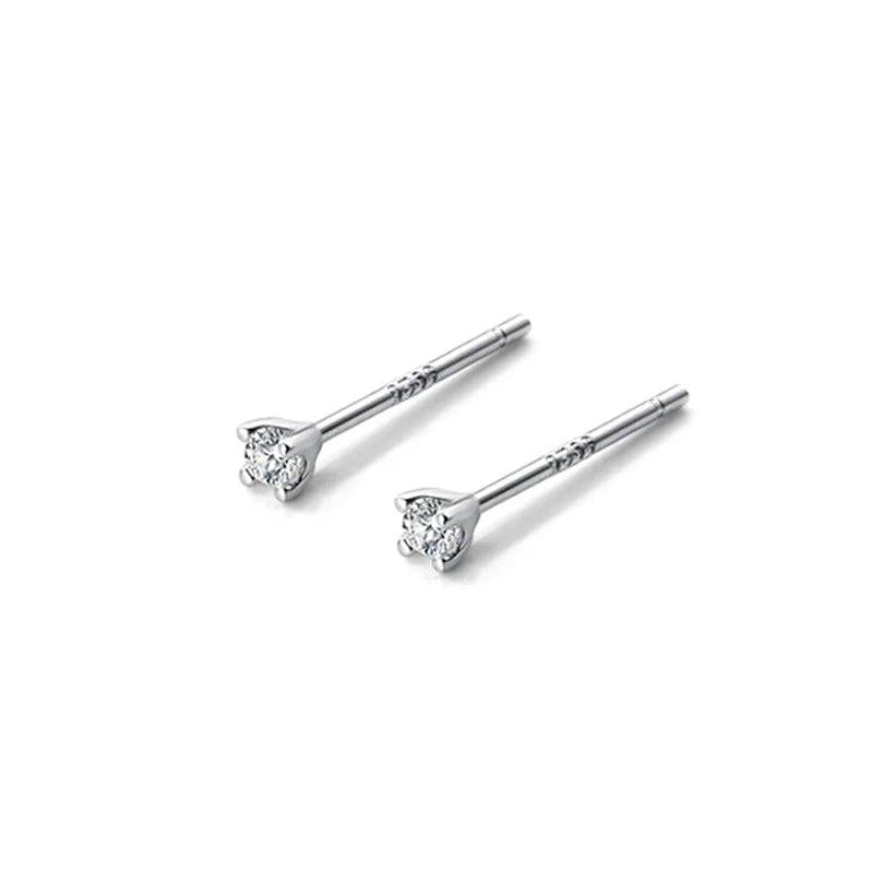 Trustdavis Mini Square CZ Charm Stud Earrings