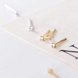 Trustdavis Mini Square CZ Charm Stud Earrings