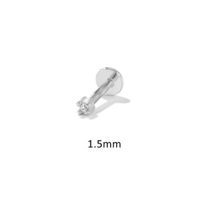 Small 925 Stering Silver CZ Labret Lip Ring Jewelry
