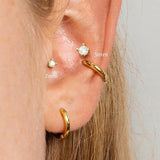 Small 925 Stering Silver CZ Labret Lip Ring Jewelry
