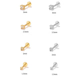 Small 925 Stering Silver CZ Labret Lip Ring Jewelry