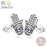 925 Silver Minimalist Turkey Style Evil Eye Hoop Earrings