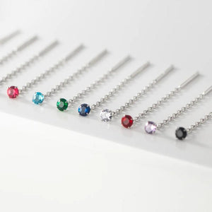 Colorful 925 Silver Earring Drop Chain Woman Earring Stud Silver 925 Zircon