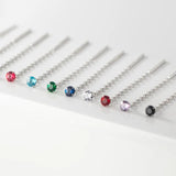 Colorful 925 Silver Earring Drop Chain Woman Earring Stud Silver 925 Zircon
