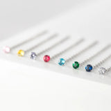 Colorful 925 Silver Earring Drop Chain Woman Earring Stud Silver 925 Zircon