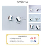 925 Silver Geometric Round Stud Earrings for Women