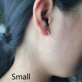 TrustDavis 925 Silver Love Heart Hoop Earrings Women Birthday Party Jewelry