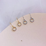 S925 Silver Hollow Tassel Earrings Diamond Circle Jewelry