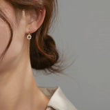 S925 Silver Hollow Tassel Earrings Diamond Circle Jewelry