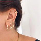 Heart Hoops Earrings 925 Sliver Purple Pink Crystal Brincos