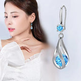 925 Silver Crystal Earring for Women Party Wedding