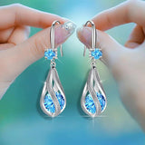 925 Silver Crystal Earring for Women Party Wedding
