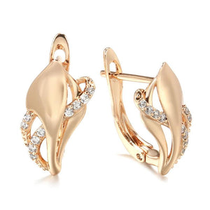 Vintage Zircon Rose Earrings 585 Geometric Wedding Jewelry