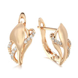 Vintage Zircon Rose Earrings 585 Geometric Wedding Jewelry