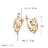 Vintage Zircon Rose Earrings 585 Geometric Wedding Jewelry