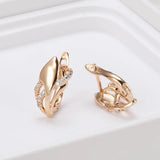 Vintage Zircon Rose Earrings 585 Geometric Wedding Jewelry