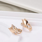 Vintage Zircon Rose Earrings 585 Geometric Wedding Jewelry