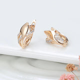 Vintage Zircon Rose Earrings 585 Geometric Wedding Jewelry