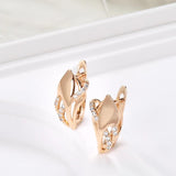 Vintage Zircon Rose Earrings 585 Geometric Wedding Jewelry
