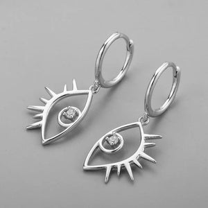 925 Silver Circle Eye Tassel Earrings Prevent Allergy