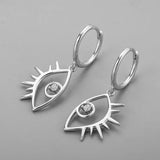 925 Silver Circle Eye Tassel Earrings Prevent Allergy