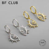 925 Silver Circle Eye Tassel Earrings Prevent Allergy