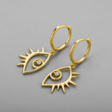 925 Silver Circle Eye Tassel Earrings Prevent Allergy