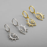 925 Silver Circle Eye Tassel Earrings Prevent Allergy