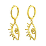 925 Silver Circle Eye Tassel Earrings Prevent Allergy