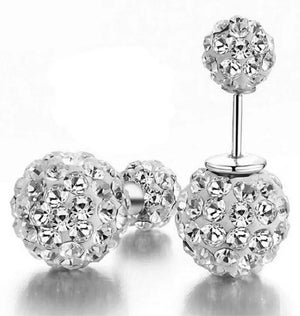 925 Silver Shambhala Zirconia Stud Earrings High-End Vintage