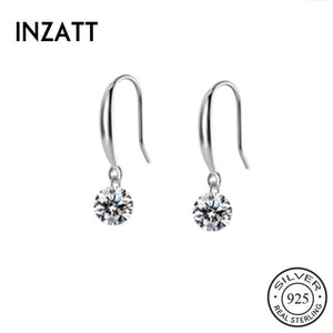 925 Silver Zircon Drop Earrings Women Fine Jewelry Gift