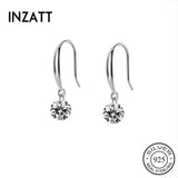 925 Silver Zircon Drop Earrings Women Fine Jewelry Gift