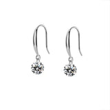 925 Silver Zircon Drop Earrings Women Fine Jewelry Gift