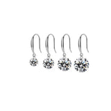 925 Silver Zircon Drop Earrings Women Fine Jewelry Gift