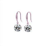 925 Silver Zircon Drop Earrings Women Fine Jewelry Gift